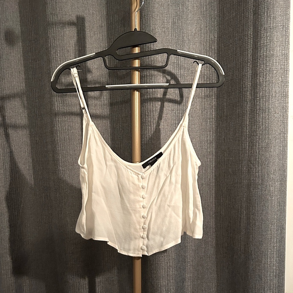 Forever21 Cream Button-Up Women’s Cami